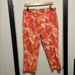 J. Jill Orange and Pink Cropped Pants